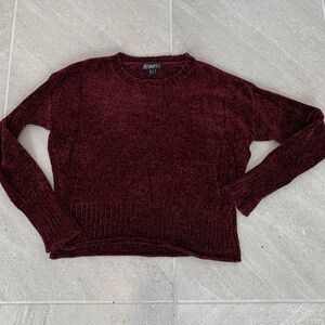 Revamped Crushed Red Velvet  Pullover Sweater Size L